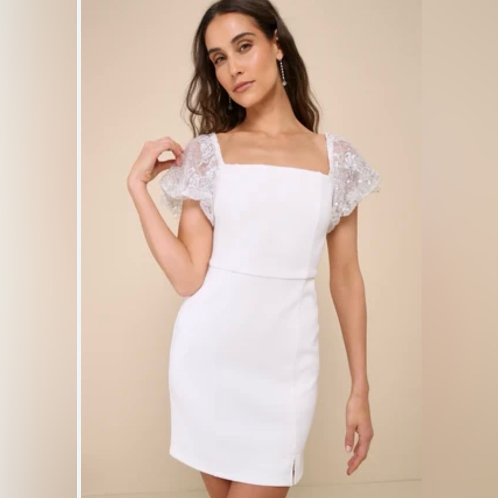 NWT Lulu's Mini White Dress M